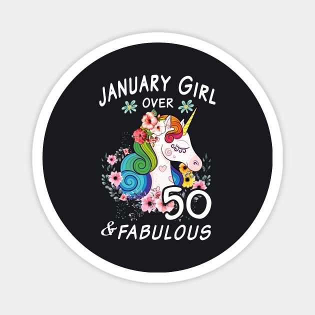 January Girl Over 50 And Fabulous Animals Beautiful Sexy Ladies Unicorn Magnet by huepham613